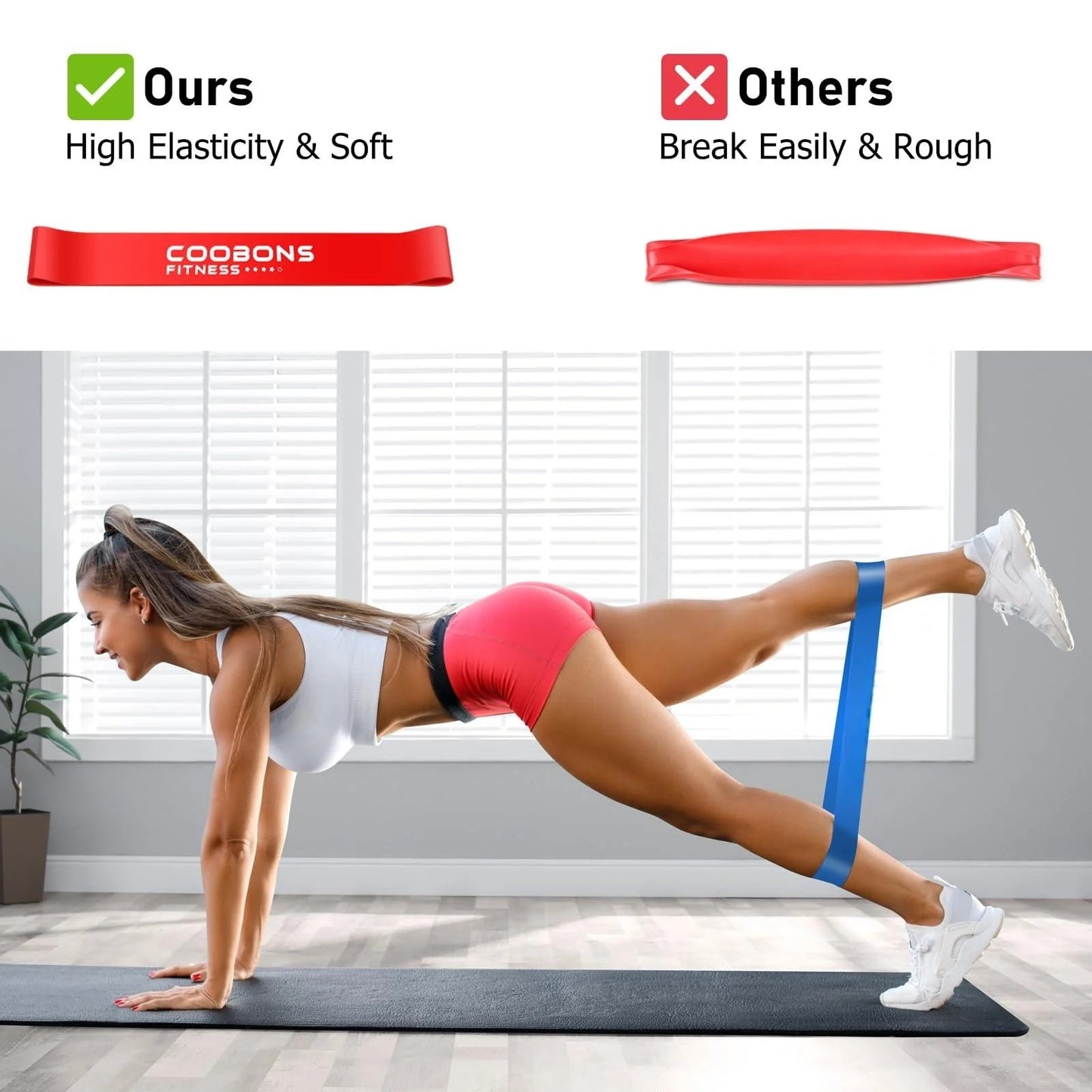 Resistance Bands for Working Out,Pilates Loop Resistance Bands with Carry Bag,Set of 5 Exercise Band Resistance,Resistance for Whole-Body Fitness and Physical Therapy