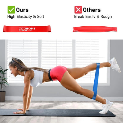 Resistance Bands for Working Out,Pilates Loop Resistance Bands with Carry Bag,Set of 5 Exercise Band Resistance,Resistance for Whole-Body Fitness and Physical Therapy