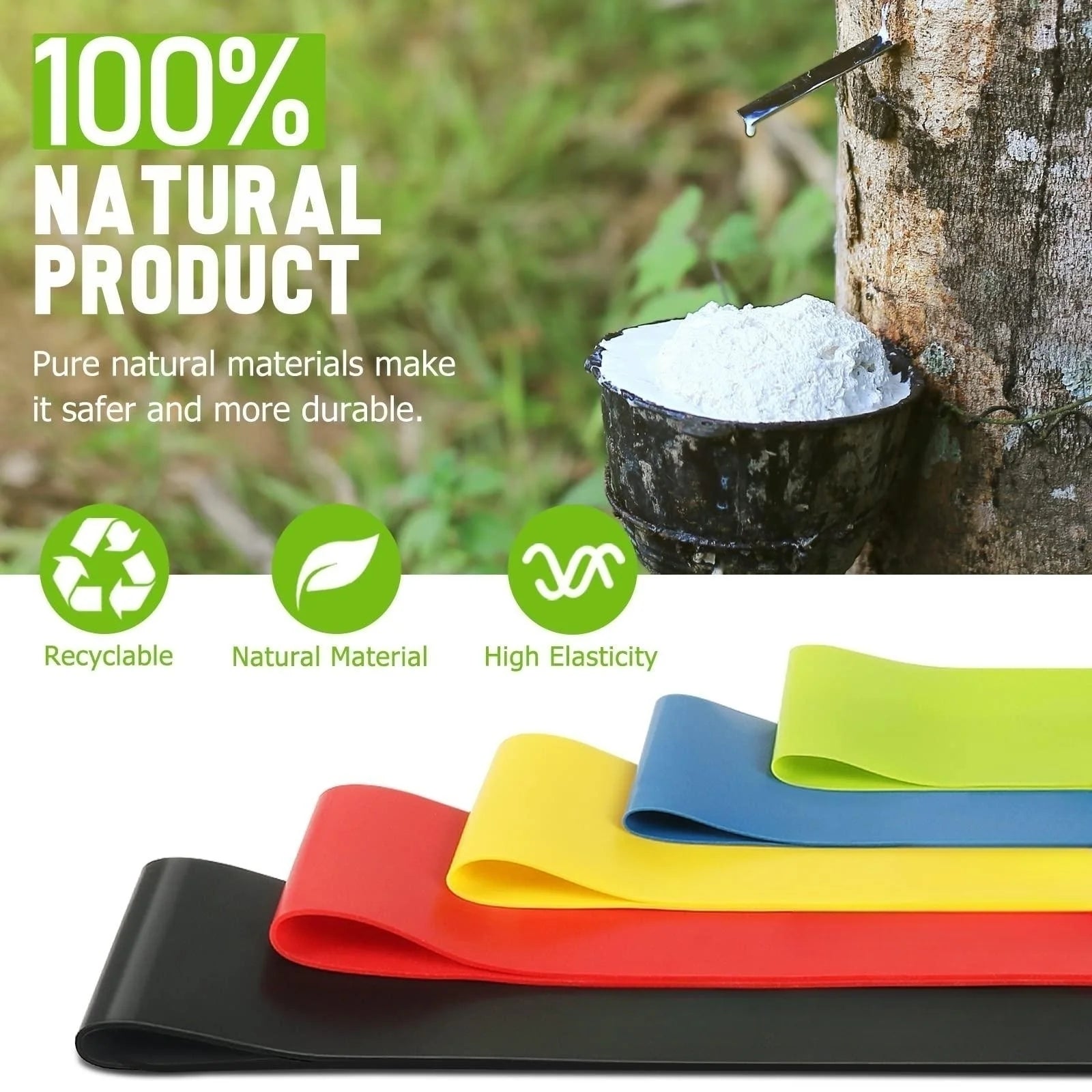 Resistance Bands for Working Out,Pilates Loop Resistance Bands with Carry Bag,Set of 5 Exercise Band Resistance,Resistance for Whole-Body Fitness and Physical Therapy