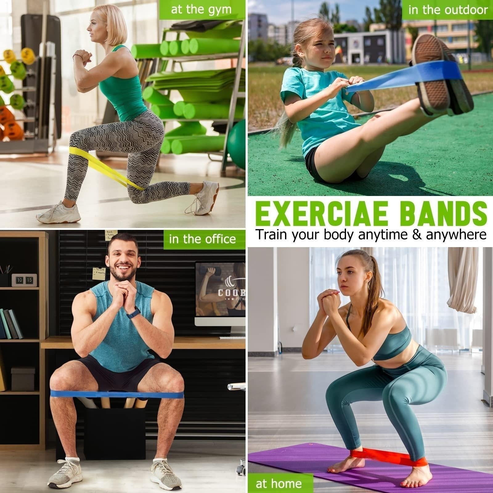 Resistance Bands for Working Out,Pilates Loop Resistance Bands with Carry Bag,Set of 5 Exercise Band Resistance,Resistance for Whole-Body Fitness and Physical Therapy