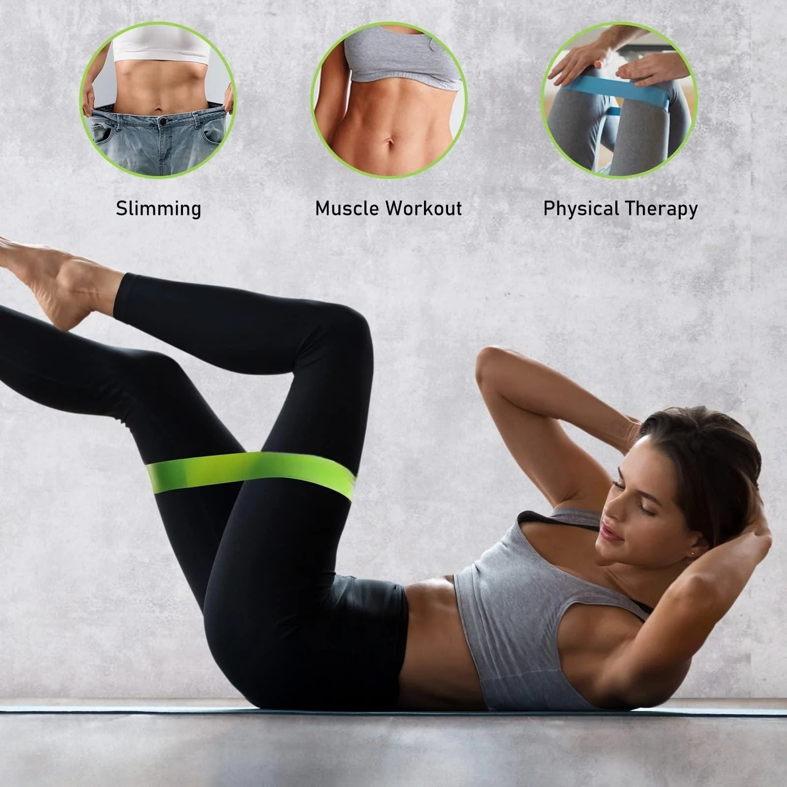 Resistance Bands for Working Out,Pilates Loop Resistance Bands with Carry Bag,Set of 5 Exercise Band Resistance,Resistance for Whole-Body Fitness and Physical Therapy